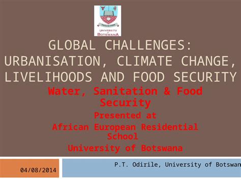 (PPT) GLOBAL CHALLENGES: URBANISATION, CLIMATE CHANGE, LIVELIHOODS AND ...