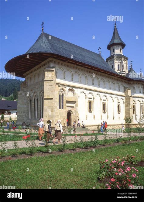 The Putna Monastery (painted churches of Moldavia), Putna, Suceava County, Romania Stock Photo ...