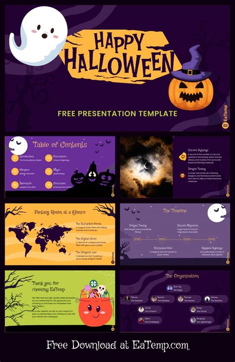 Free Halloween PowerPoint Presentation Template & Google Slides Theme - EaTemp