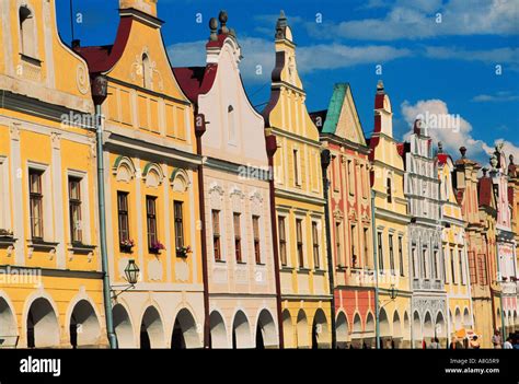 old-fashioned buildings, Telc, Czech Republic Stock Photo - Alamy