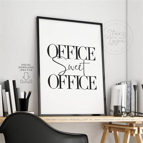 Office Sweet Office PRINTABLE Wall Art Home Office Decor | Etsy