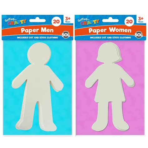 Buy 40pk Paper People Cut Outs | Craft Paper For Kids | Paper Dolls Cut ...