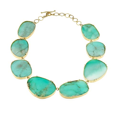 Barbara Heinrich Large Chrysoprase Slice & Diamond Necklace | Gump's