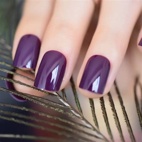 Aliexpress.com : Buy Dark Violet False Fake Nail Tips Deep Purple ...