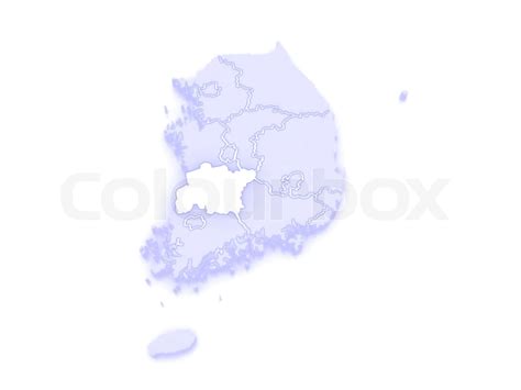 Map of Jeolla. South Korea. | Stock image | Colourbox