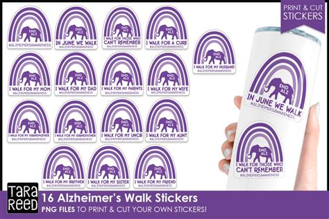 Printable Alzheimer's Walk Stickers | Alzheimer's Awareness