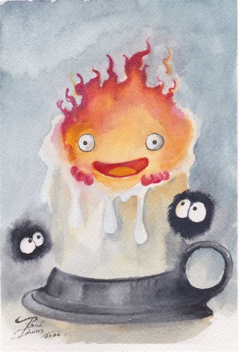 Calcifer and Soot Sprites by Paul Downs. Archival Ink Print on - Etsy