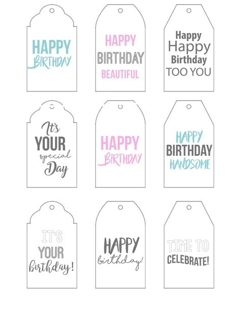 Free Printable Happy Birthday Tags - Nikki's Plate Blog