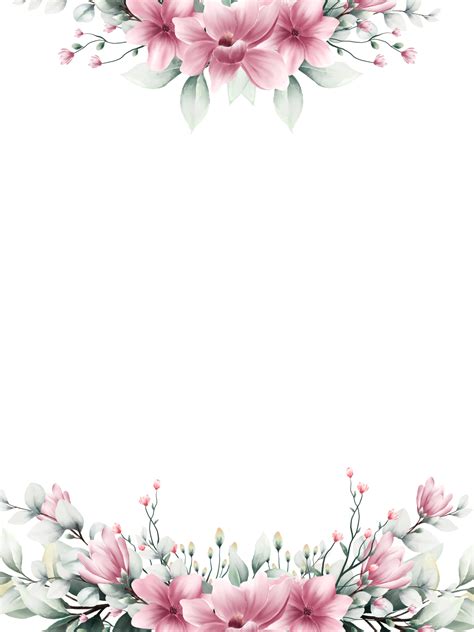 Watercolor pink flower frame 12028204 PNG