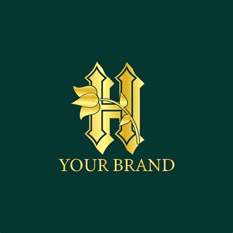 Premium Vector | Luxury h logo design template