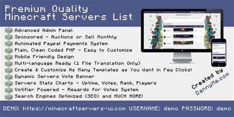 Ultimate Minecraft Server List by DannyMe | Codester