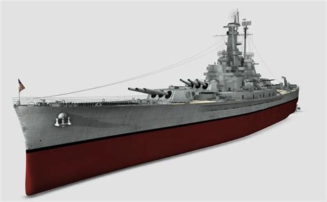 3d uss nevada navy ship model