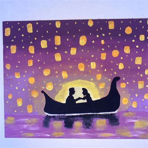 Tangled Lantern Scene Purple Painting Small Canvas Paintings, Canvas ...