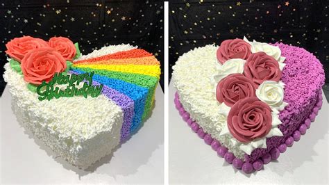 My Favorite Heart Cake Decorating Ideas | So Tasty Cake Decorating Tutorial | Rainbow Cake ...