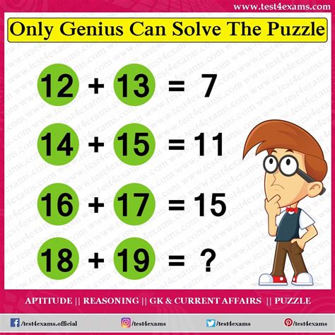 Genius Solve Brain Teaser Math Puzzle | Number Puzzle ... https://www.test4exams.com/math-puzzle ...