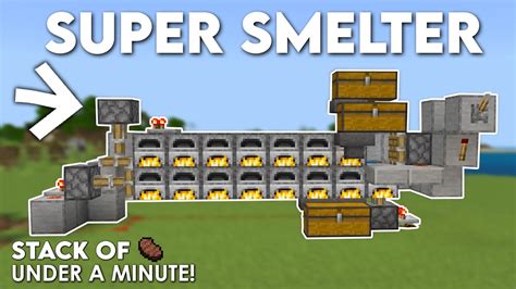 Minecraft Best Super Smelter Ever - Fully Automatic - Minecraft Bedrock 1.18 - YouTube