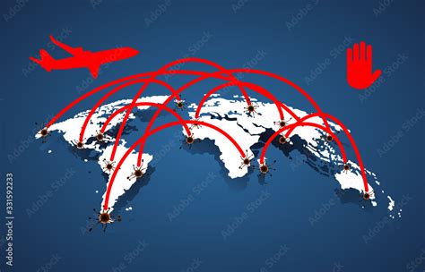 Distribution of Covid-19 corona virus vector illustration.white world ...