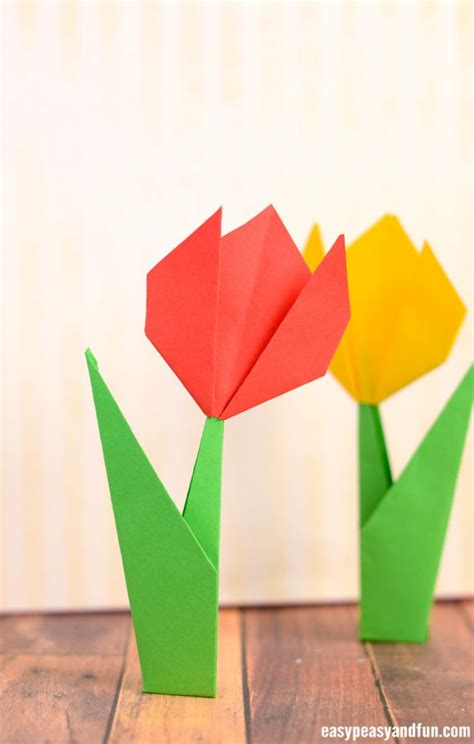 How to Make Origami Flowers - Origami Tulip Tutorial with Diagram - Easy Peasy and Fun