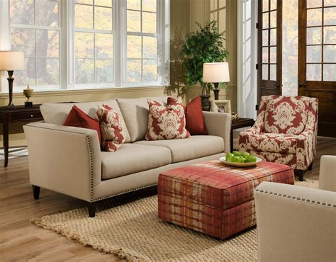 50 Beautiful Living Rooms with Ottoman Coffee Tables | Beige living rooms, Tan couch living room ...