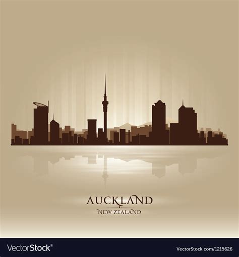 Auckland new zealand skyline city silhouette Vector Image