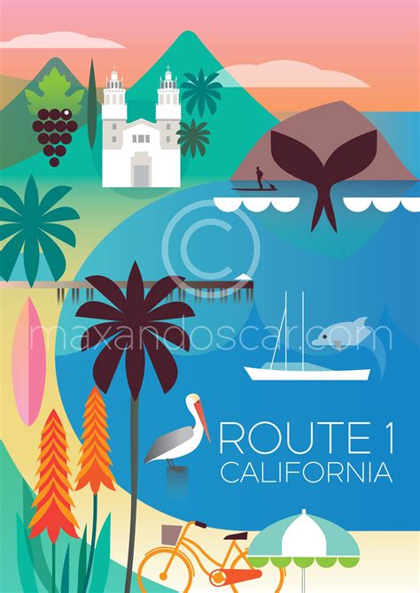 ROUTE 1 CALIFORNIA PRINT – Max & Oscar