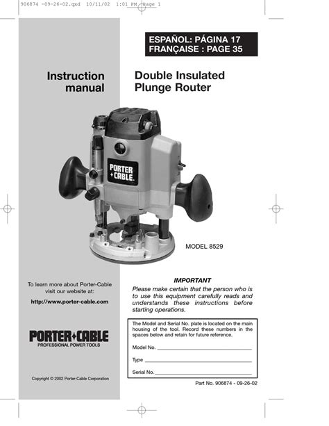 PORTER-CABLE 8529 INSTRUCTION MANUAL Pdf Download | ManualsLib