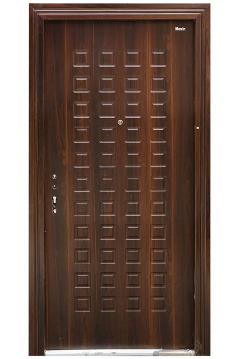 Film Coated Armored Steel Main Entrance Door - 2075 F82 (Wooden Finished Style) | Safety Front ...