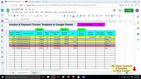 Invoice & payment Tracking Template in Google Sheets with Automation ...