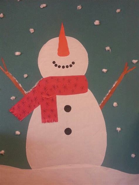 Snowman bulletin board | Snowman bulletin board, Preschool art ...