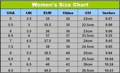 Chinese Shoe Size Chart