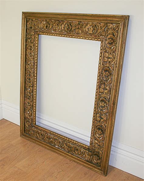 Large Antique Style Carved Ornate Vintage Gilt Wood Mirror Frame (4ft x 5ft) - Yola Gray ...