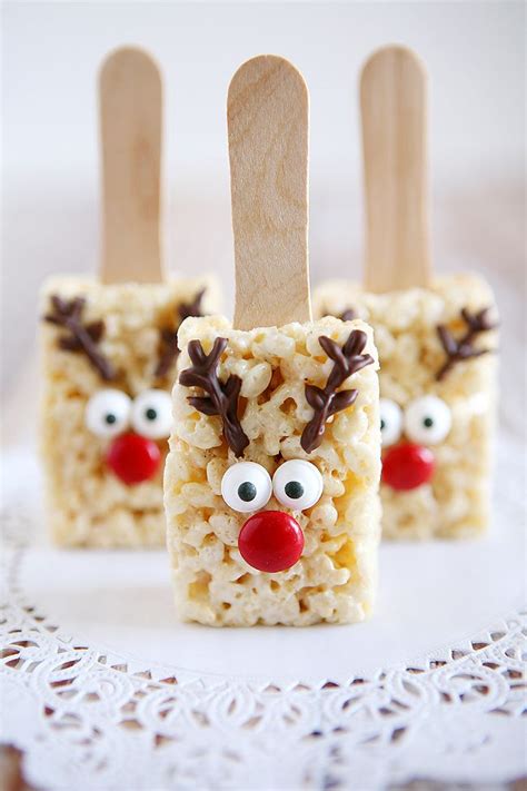 Reindeer Rice Krispie Treats | Recipe | Christmas food, Christmas snacks, Christmas deserts