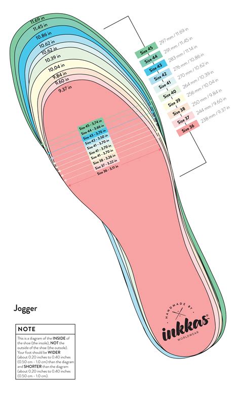 Jogger Size Chart - Inkkas - Global Footwear