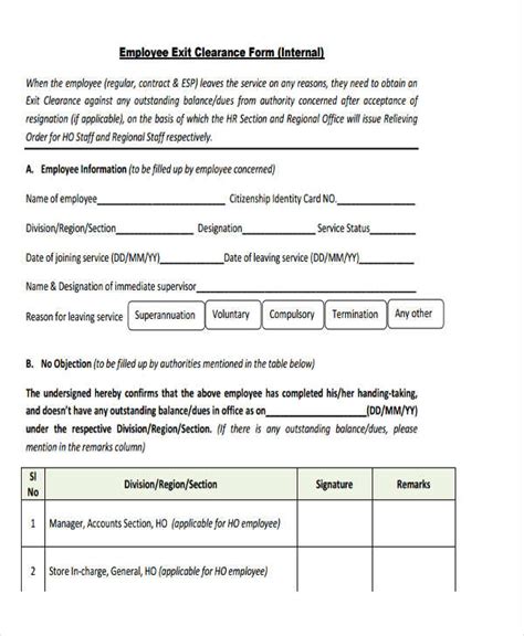 FREE 19+ Employee Clearance Forms in PDF | MS Word | Excel