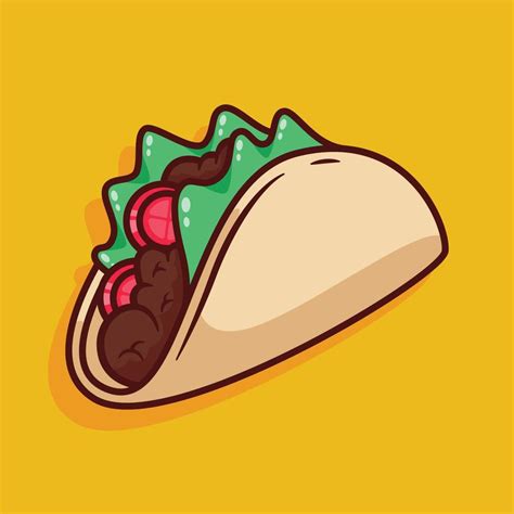 cute taco illustration in flat design 15866399 Vector Art at Vecteezy