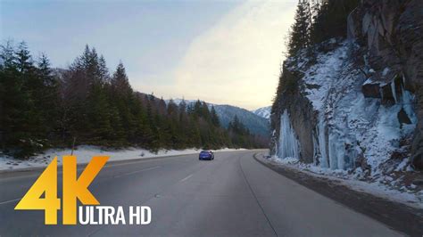 Snoqualmie Pass Road in Winter. Part 2 - 4K Scenic Drive Video | ProArtInc