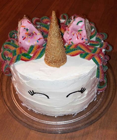 Easy homemade unicorn cake. No fondant needed. I used two box cakes ...