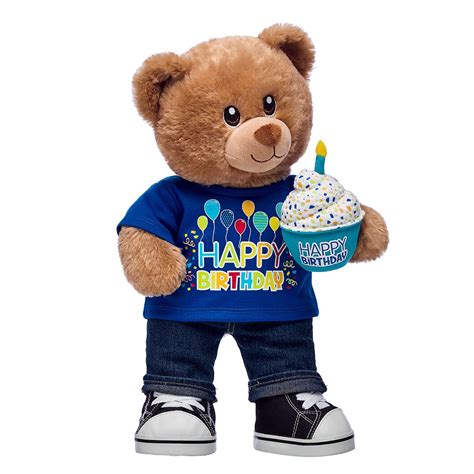 Happy Birthday Teddy Bear Blue