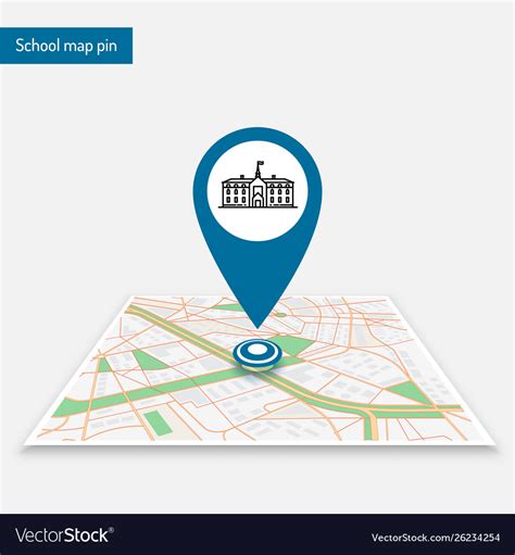 Pin school logo template location map Royalty Free Vector