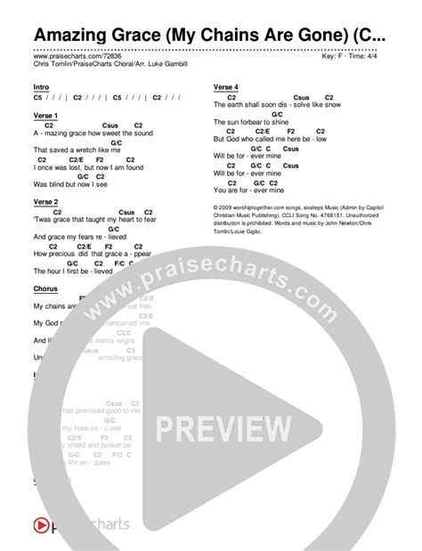 Amazing Grace (My Chains Are Gone) (Choral Anthem SATB) Chords PDF ...