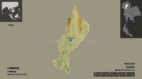 Lampang, Province of Thailand,. Previews. Relief Stock Illustration - Illustration of subregion ...