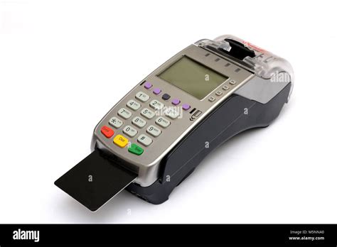 Credit Debit Card Reader Machine on Isolated white background Stock ...