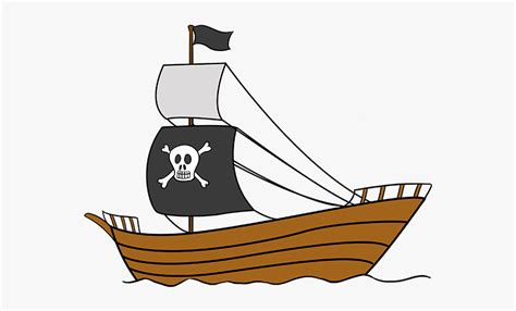 Simple Pirate Ship Cartoon, HD Png Download , Transparent Png Image - PNGitem