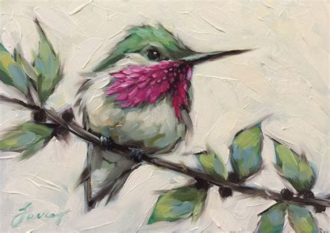 Hummingbird Oil Painting at PaintingValley.com | Explore collection of Hummingbird Oil Painting