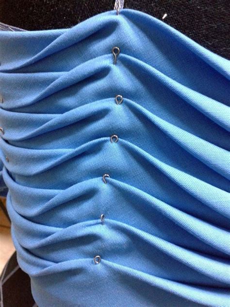 #couture embellishment, #pleats, "Rippled pleating in progress on a dress form." | Fabric ...