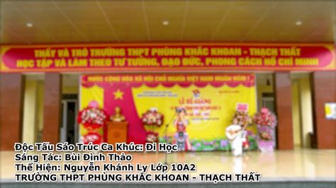 Độc tấu Sáo Trúc - Đi học - TRƯỜNG THPT PHÙNG KHẮC KHOAN (THẠCH THẤT ...