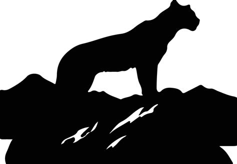 mountain lion black silhouette 38101876 Vector Art at Vecteezy