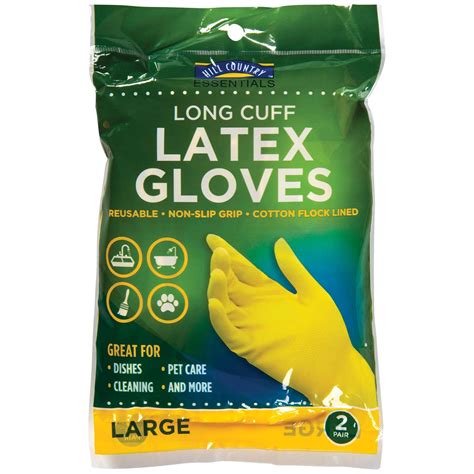 Hill Country Essentials Long Cuff Latex Gloves - Shop Gloves at H-E-B