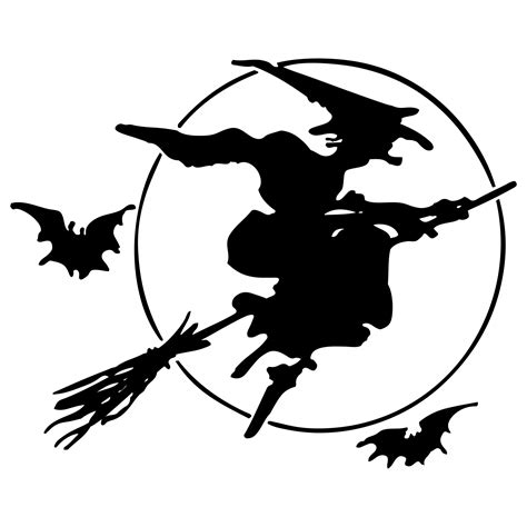 Witch On Broomstick Silhouette Free Stock Photo - Public Domain Pictures