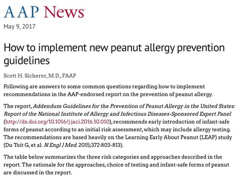 How to implement new peanut allergy prevention guidelines | Prevent allergies, Peanut allergy ...